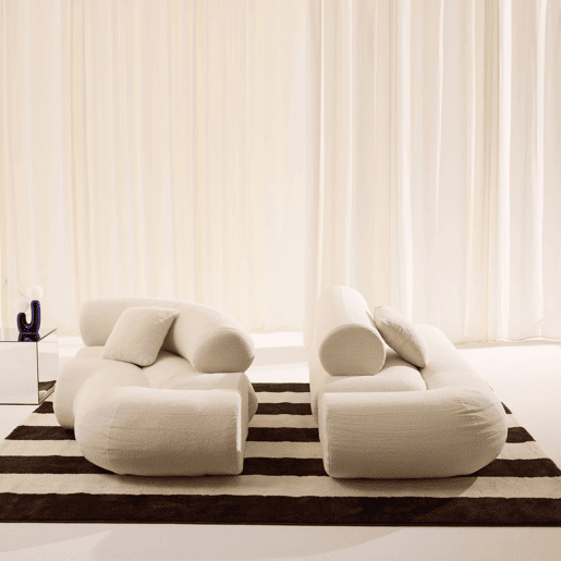 Sofá-cama orgânico em bouclé embalado a vácuo, 3 lugares, Iconik boucle, Branco, 281x154x68 cm Sofá-cama orgânico em bouclé embalado a vácuo, 3 lugares, Iconik boucle, Branco, 281x154x68 cm