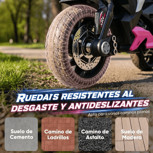 HOMCOM Mota Elétrica Infantil de 3 Rodas com Pedal, Farol LED, Música e Buzina, para Crianças de 3 a 5 Anos, Rosa