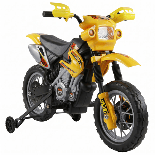 HOMCOM Mota Elétrica Infantil 6V com Luzes e Música para Crianças 3-6 Anos, Amarelo HOMCOM Mota Elétrica Infantil 6V com Luzes e Música para Crianças 3-6 Anos, Amarelo