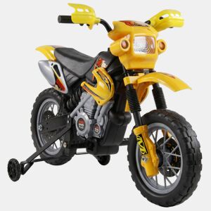 HOMCOM Mota Elétrica Infantil 6V com Luzes e Música para Crianças 3-6 Anos, Amarelo