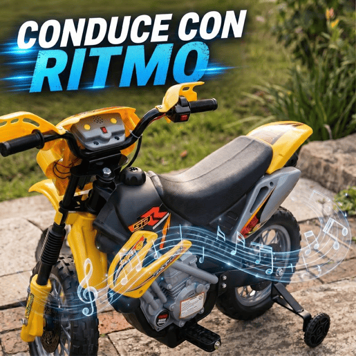 HOMCOM Mota Elétrica Infantil 6V com Luzes e Música para Crianças 3-6 Anos, Amarelo HOMCOM Mota Elétrica Infantil 6V com Luzes e Música para Crianças 3-6 Anos, Amarelo