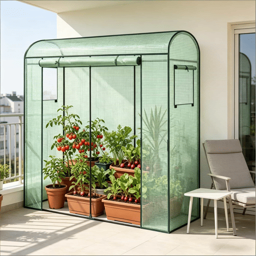 Estufa - Para ervas aromáticas e plantas de exterior com proteção resistente - Verde