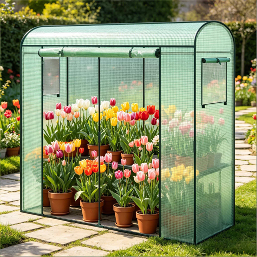 Estufa - Para ervas aromáticas e plantas de exterior com proteção resistente - Verde
