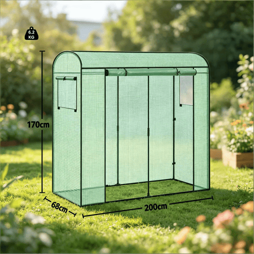 Estufa - Para ervas aromáticas e plantas de exterior com proteção resistente - Verde