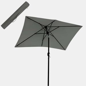 Guarda-sol de jardim 206 x 135 x 234 cm u2014 com cobertura ampla para varanda, piscina e exterior u2014 cinzento escuro