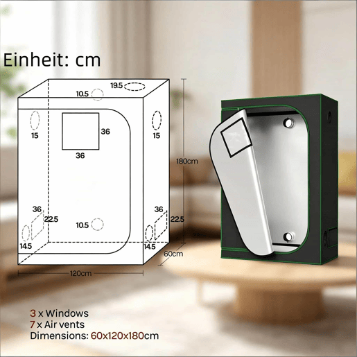 Mini-estufa de interior - Controlo ambiental completo, estrutura resistente - Preto e verde Mini-estufa de interior - Controlo ambiental completo, estrutura resistente - Preto e verde