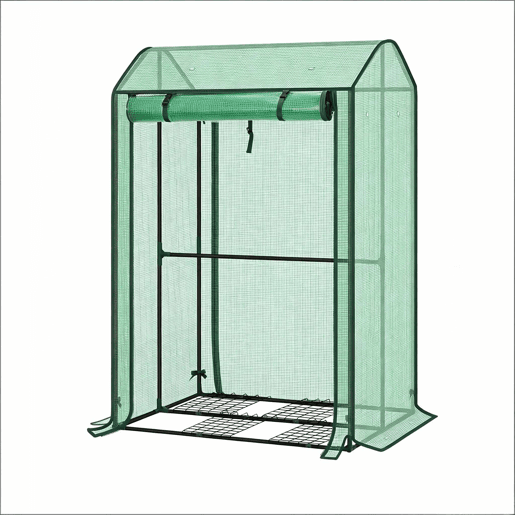 Estufa de varanda - resistente, com porta enrolável com fecho de correr para proteção das plantas - verde Estufa de varanda - resistente, com porta enrolável com fecho de correr para proteção das plantas - verde
