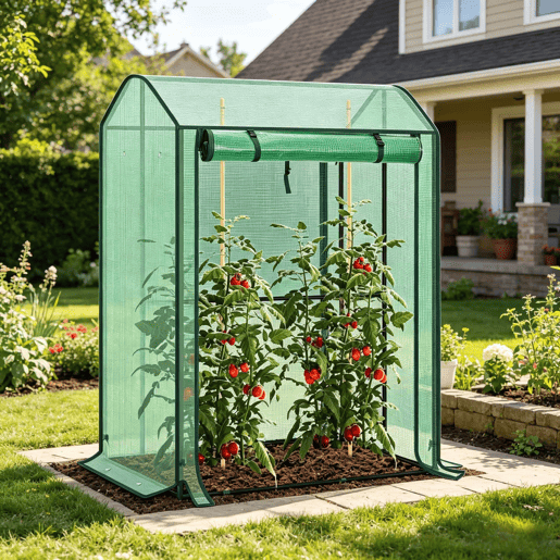 Estufa de varanda - resistente, com porta enrolável com fecho de correr para proteção das plantas - verde Estufa de varanda - resistente, com porta enrolável com fecho de correr para proteção das plantas - verde