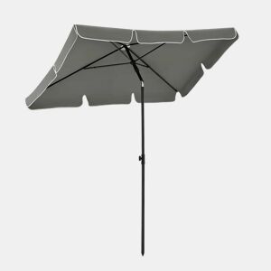 Guarda-sol retangular de jardim 200x120x245 cm - resistente para uso no exterior - cinzento escuro