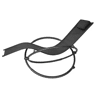Espreguiçadeira de balanço 143,5 x 66 x 86 cm - ergonómica com encosto reclinável para exterior - Preto