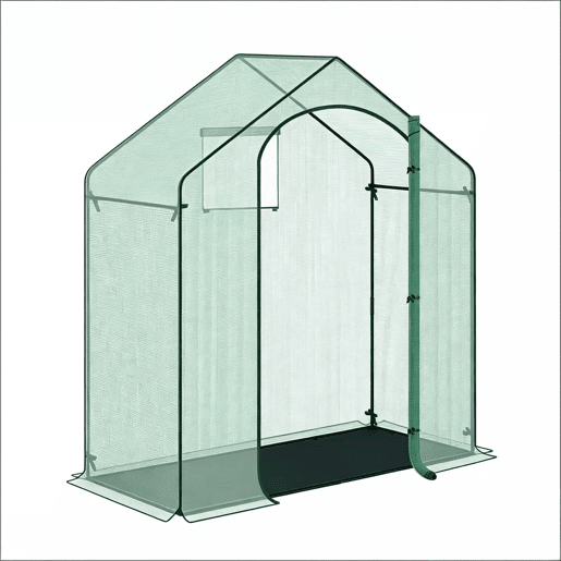 Estufa de terraço - Porta enrolável com fecho de correr, estufa de inverno para plantas, uso no exterior - Verde Estufa de terraço - Porta enrolável com fecho de correr, estufa de inverno para plantas, uso no exterior - Verde