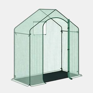 Estufa de terraço - Porta enrolável com fecho de correr, estufa de inverno para plantas, uso no exterior - Verde