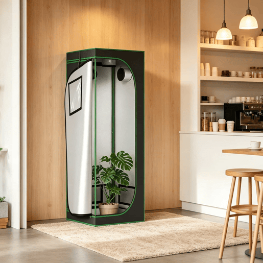 Mini-estufa 60x60x80 cm - Controlo ambiental completo, resistente, para interior - Preto e verde Mini-estufa 60x60x80 cm - Controlo ambiental completo, resistente, para interior - Preto e verde
