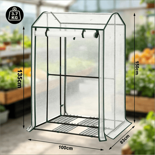 Estufa de jardim - Design resistente com porta enrolável com fecho de correr, proteção para as plantas no inverno, para varanda, pátio e jardim - Branco Estufa de jardim - Design resistente com porta enrolável com fecho de correr, proteção para as plantas no inverno, para varanda, pátio e jardim - Branco
