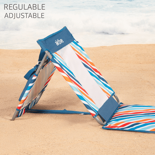 Aktive Tapete de praia reclinável multicolorido com cooler