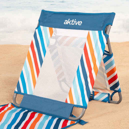 Aktive Tapete de praia reclinável multicolorido com cooler