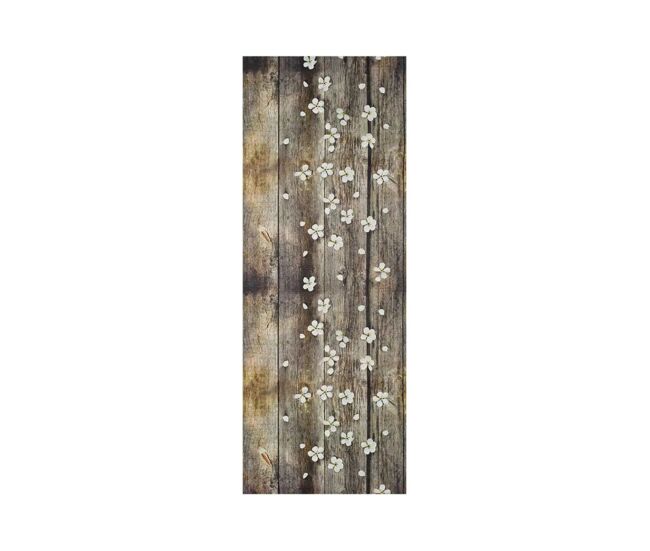 Alfombra de cocina motivos florales marrón SPRINTY, 52x100 cm - ATTICGO