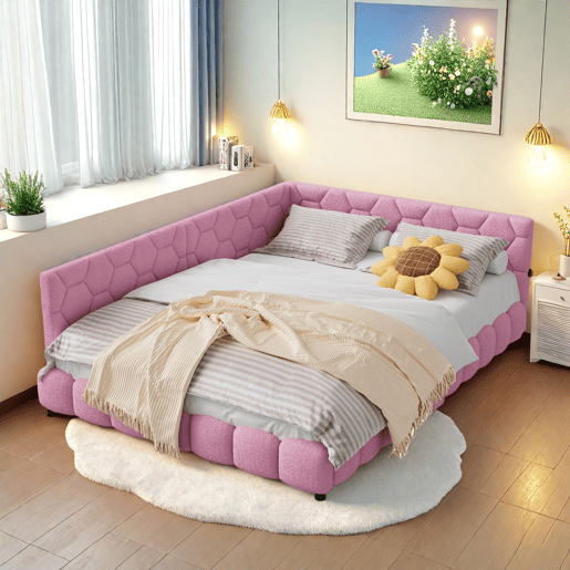 Cama de casal estofada de 140 x 200 cm com entrada para carregamento USB e iluminação LED para adolescentes e adultos, cor-de-rosa Cama de casal estofada de 140 x 200 cm com entrada para carregamento USB e iluminação LED para adolescentes e adultos, cor-de-rosa