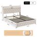 Cama multifuncional, cama doble, LED, USB 145x199 Cama multifuncional, cama doble, LED, USB 145x199 Beige