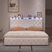 Cama doble, iluminación LED, puertos USB, cama multifuncional 165x213 Cama doble, iluminación LED, puertos USB, cama multifuncional 165x213 Beige
