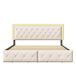 Cama doble, LED, 4 cajas de almacenamiento 208x165 Cama doble, LED, 4 cajas de almacenamiento 208x165 Beige