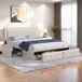 Cama doble, LED, 4 cajas de almacenamiento 208x165 Cama doble, LED, 4 cajas de almacenamiento 208x165 Beige