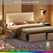 Cama doble, LED, 4 cajas de almacenamiento 208x165 Cama doble, LED, 4 cajas de almacenamiento 208x165 Beige