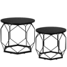 Mesa de centro redonda 50x50 cm - design moderno com tampo removível, conjunto de 2 peças - preto