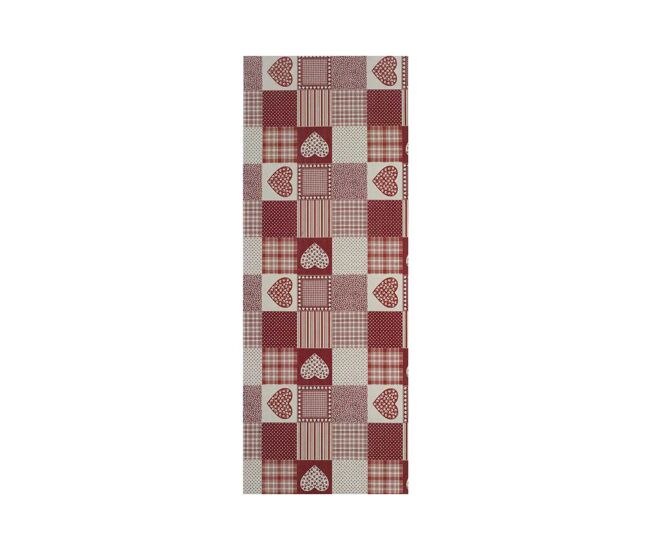 Alfombra de cocina patchwork rojo sally, 48x200 cm - atticgo