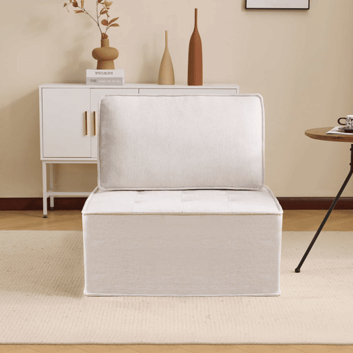 Sofá relax individual de 1 lugar - Poltrona estofada para quarto, sala de estar ou quarto de criança - Bege Sofá relax individual de 1 lugar - Poltrona estofada para quarto, sala de estar ou quarto de criança - Bege