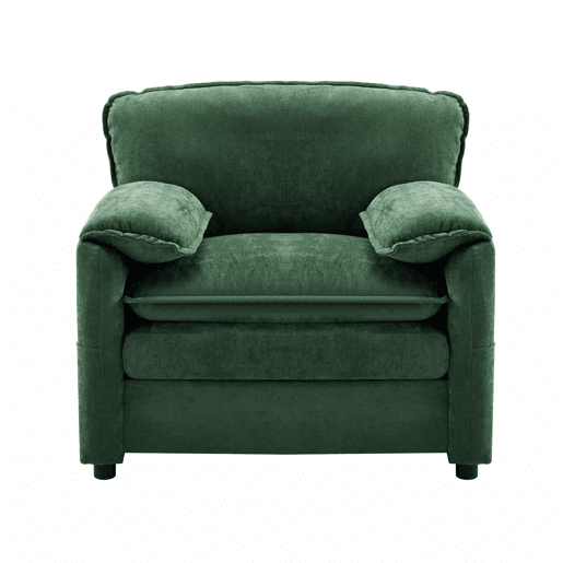Sofá relax de 1 lugar - estilo retro com bolsos laterais para arrumação e design simples - verde