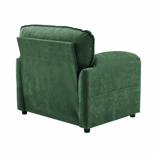 Sofá relax de 1 lugar - estilo retro com bolsos laterais para arrumação e design simples - verde