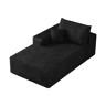 Sofá-cama 175 x 95 cm - modular, estofado em veludo cotelê, 1 lugar - preto