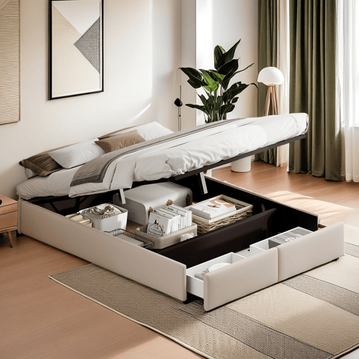 Cama 160x200cm, cama de casal, gavetas, cama funcional, cama jovem, cama com arrumação Cama 160x200cm, cama de casal, gavetas, cama funcional, cama jovem, cama com arrumação
