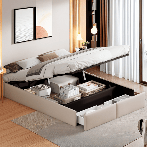 Cama 160x200cm, cama de casal, gavetas, cama funcional, cama jovem, cama com arrumação Cama 160x200cm, cama de casal, gavetas, cama funcional, cama jovem, cama com arrumação