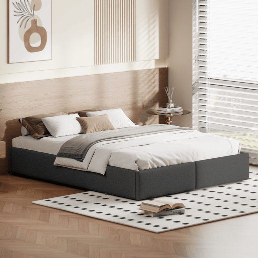 Cama 160x200cm, cama de casal, gavetas, cama funcional, cama jovem, cama com arrumação
