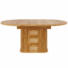 Mesa de jantar extensível 118u2013158 cm - arrumação integrada e gavetas em rattan, acabamento em MDF com efeito de madeira - Carvalho
