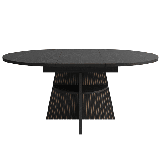 Mesa de jantar extensível - com compartimento de arrumação aberto nas pernas, design multifuncional que poupa espaço para a sala de estar e de jantar, tampo reforçado, cantos arredondados - Preto Mesa de jantar extensível - com compartimento de arrumação aberto nas pernas, design multifuncional que poupa espaço para a sala de estar e de jantar, tampo reforçado, cantos arredondados - Preto