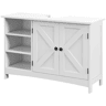 Armário de pia independente com 2 portas e prateleiras ajustáveis anti-tombamento, estilo moderno, 90x30x60 cm, branco