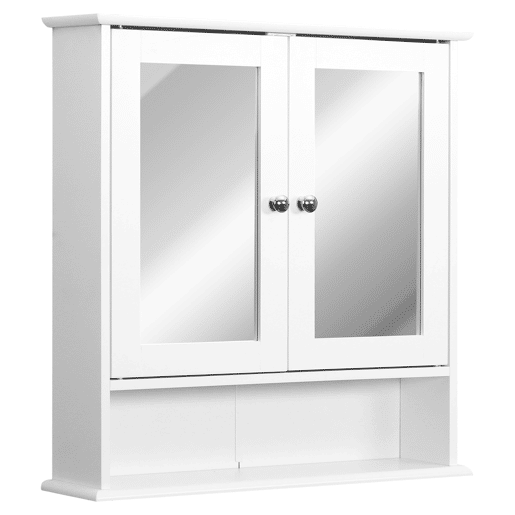 Armário de banheiro com espelho, montado na parede, 2 portas, 3 prateleiras, armário de parede para cozinha, banheiro e sala de estar, em MDF resistente e fácil de limpar, branco, 56 x 13 x 58 cm Armário de banheiro com espelho, montado na parede, 2 portas, 3 prateleiras, armário de parede para cozinha, banheiro e sala de estar, em MDF resistente e fácil de limpar, branco, 56 x 13 x 58 cm