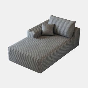 Sofá-cama individual 175 x 95 cm - modular em veludo, assento confortável - Cinzento
