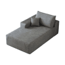Sofá-cama individual 175 x 95 cm - modular em veludo, assento confortável - Cinzento