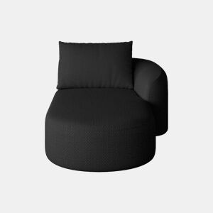 Sofá-cama modular 168 x 106 cm - Estofo em chenille, convertível, encosto ajustável - Preto