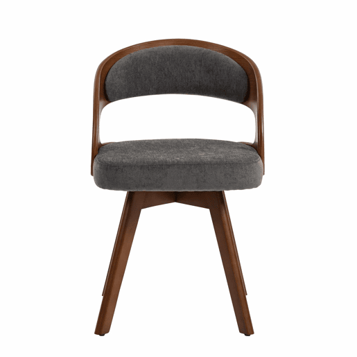 Conjunto de 2 cadeiras de jantar em madeira (2 unidades) u2013 estilo moderno, assentos giratórios, almofada em algodão e linho, encosto curvo, cadeiras auxiliares para cozinha e café u2013 linho cinzento Conjunto de 2 cadeiras de jantar em madeira (2 unidades) u2013 estilo moderno, assentos giratórios, almofada em algodão e linho, encosto curvo, cadeiras auxiliares para cozinha e café u2013 linho cinzento