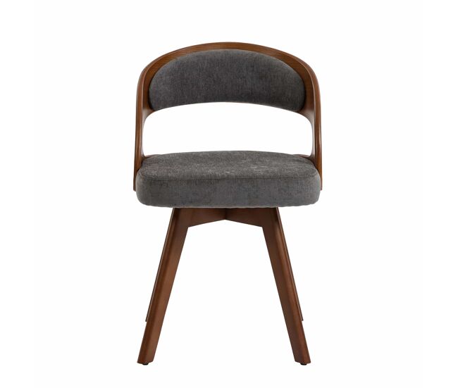 Juego de 2 sillas de comedor de madera 2 unidades - estilo moderno, asientos giratorios, cojín de algodón y lino, respaldo curvo, sillas auxiliares