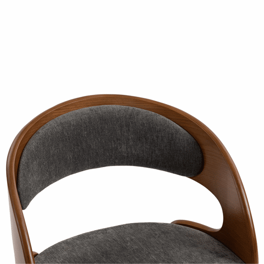 Conjunto de 2 cadeiras de jantar em madeira (2 unidades) u2013 estilo moderno, assentos giratórios, almofada em algodão e linho, encosto curvo, cadeiras auxiliares para cozinha e café u2013 linho cinzento Conjunto de 2 cadeiras de jantar em madeira (2 unidades) u2013 estilo moderno, assentos giratórios, almofada em algodão e linho, encosto curvo, cadeiras auxiliares para cozinha e café u2013 linho cinzento