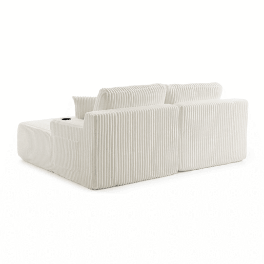 Sofá-cama relax de 2 lugares - tecido de veludo cotelê macio, bolso lateral para revistas, porta-copos e almofadas, ideal para a sala de estar, sala de jogos, escritório e quarto de hóspedes - Bege Sofá-cama relax de 2 lugares - tecido de veludo cotelê macio, bolso lateral para revistas, porta-copos e almofadas, ideal para a sala de estar, sala de jogos, escritório e quarto de hóspedes - Bege