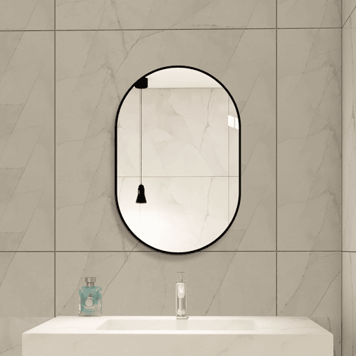 Espelho de parede arqueado 60×90 cm - Moldura em alumínio preto, vidro prateado HD sem cobre, estilo moderno, para casa de banholavatóriohall de entrada, para montagem vertical ou horizontal - Prateado Espelho de parede arqueado 60×90 cm - Moldura em alumínio preto, vidro prateado HD sem cobre, estilo moderno, para casa de banholavatóriohall de entrada, para montagem vertical ou horizontal - Prateado