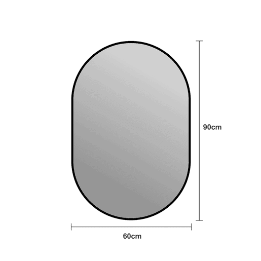 Espelho de parede arqueado 60×90 cm - Moldura em alumínio preto, vidro prateado HD sem cobre, estilo moderno, para casa de banholavatóriohall de entrada, para montagem vertical ou horizontal - Prateado Espelho de parede arqueado 60×90 cm - Moldura em alumínio preto, vidro prateado HD sem cobre, estilo moderno, para casa de banholavatóriohall de entrada, para montagem vertical ou horizontal - Prateado
