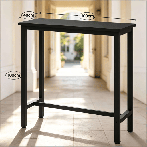 Mesa alta 100 x 40 x 100 cm u2014 design elegante e multifuncional para sala de jantarbarhall de entrada u2014 preto Mesa alta 100 x 40 x 100 cm u2014 design elegante e multifuncional para sala de jantarbarhall de entrada u2014 preto